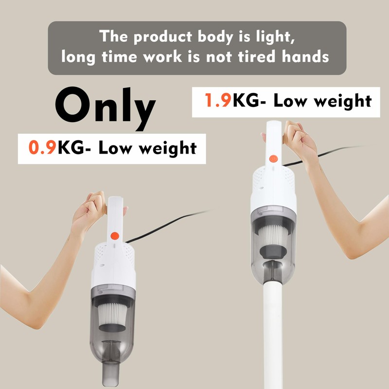 SIPPON 6-in-1 Lightweight Stick Vacuum Cleaner with 100W Powerful Motor,
