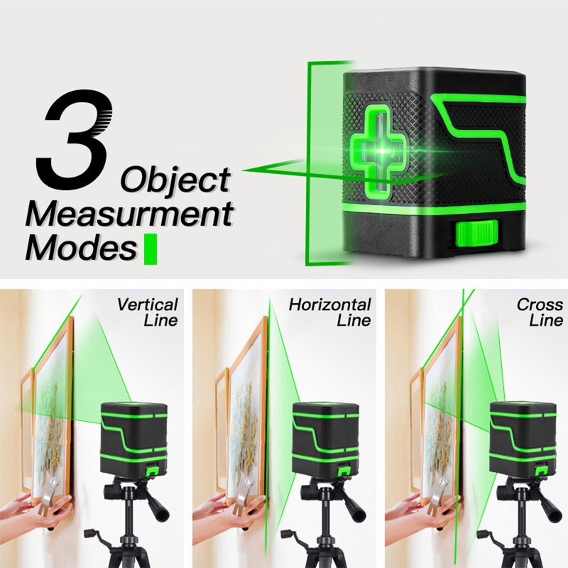Self-Leveling Laser Level, 2 Lines Laser Level Green Cross Laser