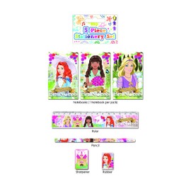 HENBRANDT Single Children’s Princess Stationery Set 5 Piece School Classroom Pencil Set for Children Kids Party Bag Favours Loot Bag Fillers Lucky Dip Wedding Favours Stocking Fillers
