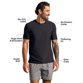 True Classic Workout Shirts for Men - Athletic Tops & Gym Shirts for Men, Quick-Dry Mens Workout Shirt, Pack of 1, Black, S