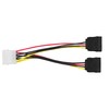 mumbi Power Cable Y Connector 4-Pin to 2 Y SATA