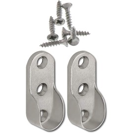 Vasalat 118500622 Oval Wardrobe Rail Holder Silver