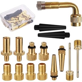 FABULETTA Kit 15 Adaptadores Válvula Bicicleta, Cobre SV DV AV