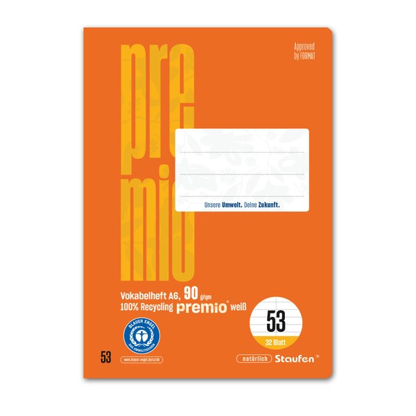 Staufen Premio Vocabulary Book – 5 Books Each 32 Sheets,