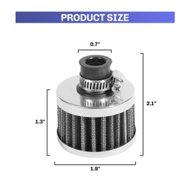 Car Air Filter Screen,Crankcase Breather Filter,Breather Fit,Valve Cover Breather,Filtro de Alto Flujo,Cold Air Intake Filter,Air Breathvalve,Suitable for Automobile and Motorcycle(Silver)