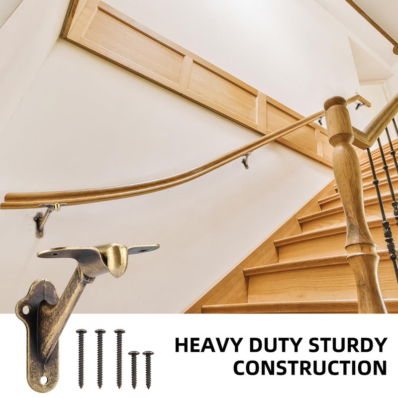RealPlus Handrail Stair Brackets 5pcs Heavy Duty Hand Rail Bracket