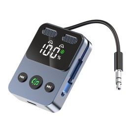 Bluetooth 5.3 Transmitter Receiver for Airplane,Dual Pairing Wireless Bluetooth Adapter Compatible 2 AirPods Headphones with Monitor, 3.5mm Aux Works withTV, Car Stereo, Gym, and Gaming Consoles.