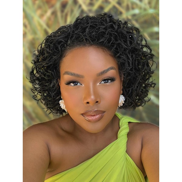 FANCEE Braid Pixie Wig Double Full Lace Curly Box Braided