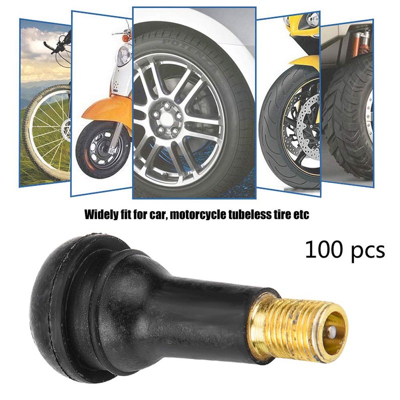 Gorgeri Pack of 100 Car Motorcycle Universal Replacement Snap-in Tyre