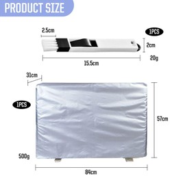 1 Dust Cover, 1 Dust Brush, Air Conditioner Hanging Cover, Sun Protection Cover, Outdoor Air Conditioner Universal Cover
