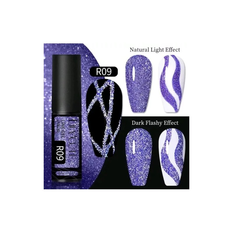 Lilycute Esmalte Reflejante Gel Delineado Doble Efecto Uñas Top Uvled