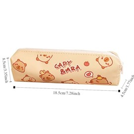 1 bolsa de lápices Capybara de dibujos animados de gran capacidad, estuches para lápices, caja de papelería, bolsa de papelería (capybara-aleatorio)