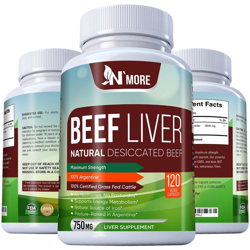100% Grass-Fed Desiccated Beef Liver Capsules – Nutrient-Rich Supplement for
