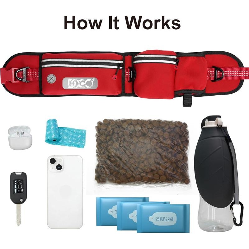 DOCO Retractable Bungee Dog Leash for Running Walking Jogging, Training,