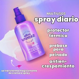 Aussie Ultra Wonder Daily Mist - Desenredante ligero multiuso, sin silicona, para todo tipo de cabello y rizos, 7.6 onzas, 224ml
