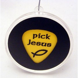Pick Jesus Guitar Pick Ornament Yellow