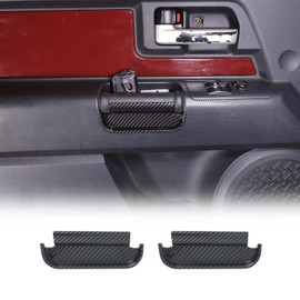 Side Door Storage Box Glove Organizer Tray Compatible with Toyota FJ Cruiser 2007-2021, ABS Inner Door Handle Storage Panel, Interior Storage Accessories, 2PCS (Carbon Fiber Pattern)