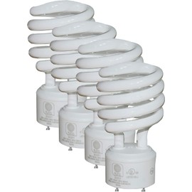 SLEEKLIGHTING Gu24 23Watt UL Listed Light Bulb Two Prong Twist 2 Pin -T2 Spiral CFL 5000K 1600lm - Day Light - 4pack