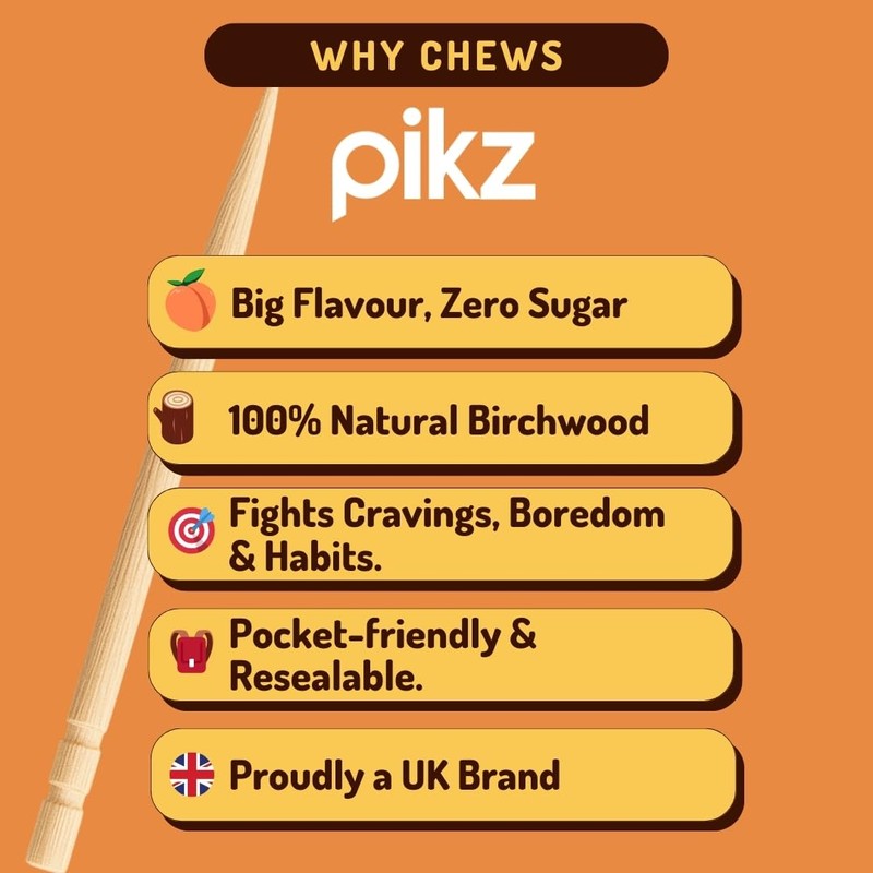 pikz Flavoured Toothpicks – Bold Natural Flavours, Resealable Packs –