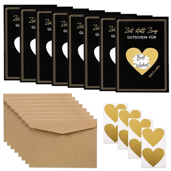 iewrtcin Pack of 8 DIY Scratch Cards with Seal Stickers,