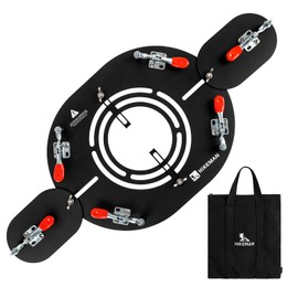 Chimney Guard, Chimney Door Guard, Stove Jack, Tent Protector, Fire Retardant, Heat Insulation, Improved Fixing Hardware, Angle, Top and Bottom Plates, Adjustable Up to 3.7 inches (93 mm) Diameter, Deburring, Storage Bag Included, Black, Aluminum, Lightw