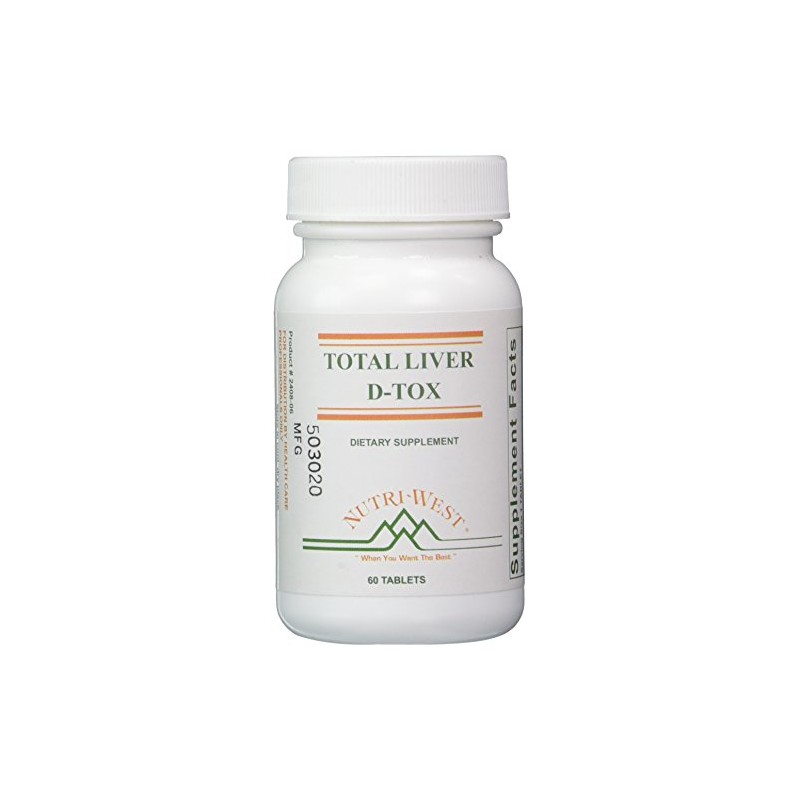 Nutri-West Total Liver D-Tox - 60 Tablets, White