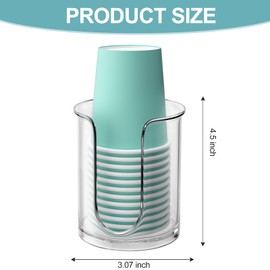 BYAWAY Bathroom Cup Dispenser 5 oz Countertop,2 Pack Mouthwash Cup Holder for Bathroom,PC Small Disposable Cup Holder for 5oz Paper Cups and Mouthwash Cups