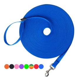 Hi Kiss Dog/Puppy Obedience Recall Training Agility Lead - 15ft 20ft 30ft 50ft 100ft Training Leash - Great for Training, Play, Camping, or Backyard Blue 100 Feet