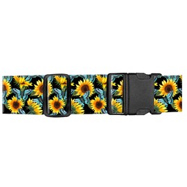 ASJHFDIR Luggage Straps for Suitcases, Adjustable Travel Belt, Durable Wide Luggage Strap, Cute Suitcase Strap Identifiers with Buckle, Bag Straps for Luggage, Cute Sunflowers Butterfly