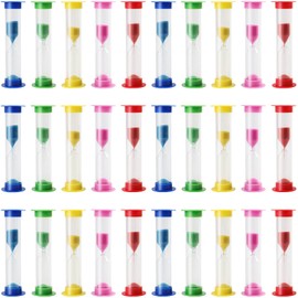 HEIHAK 30 PCS 1 Minute Sand Timer, Plastic Colorful Sandglass Timer, Visual Sand Clock Countdown Sand Timer for Classroom Office Kitchen Decoration Party Favors