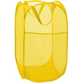 Bud - Cesta plegable de malla para ropa de colada para habitación de niños, recámara, recámara universitario o viajes, color amarillo