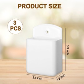 Yylaiire 3 Pcs Remote Control Holder Wall Mount White TV Remote Holder Self-Adhesive Wall Mount Storage Organizer for Home Office School and Living Room TV Air Conditioner Pen (White)