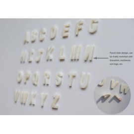 MOPTORLS 26 Natural Freshwater Shell Letter Beads A-Z Top Drilled DIY Beads Free Combination of Name Words Bracelet Necklace Pendant Jewelry Valentine's Day Gift Jewelry Making Materials