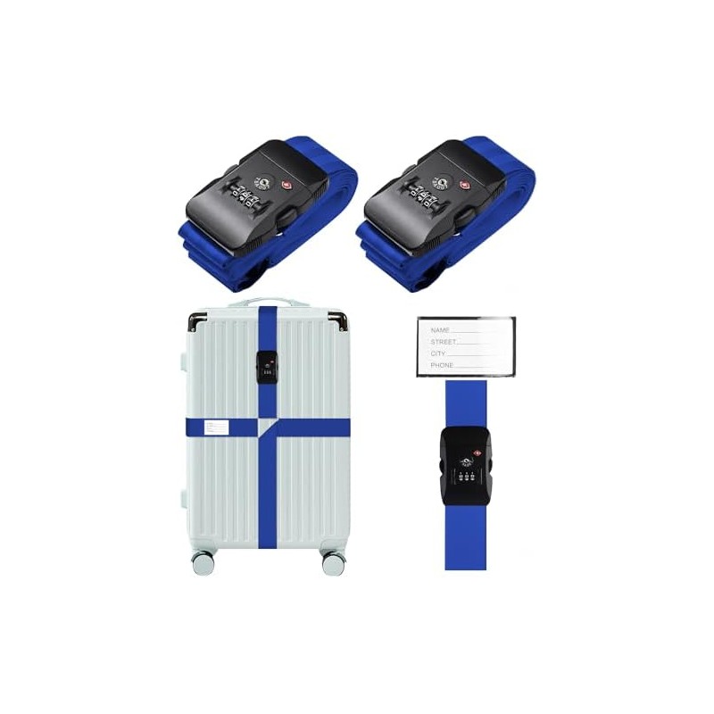 Correas de Equipaje TSA Juego 2, Juego de Correas Cruzadas
