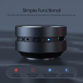 Docooler - Altavoz de conducción ósea, mini altavoz portátil de conducción ósea, altavoz pequeño, altavoz inalámbrico, sonido de graves estéreo, altavoz portátil creativo, sonido de micrófono