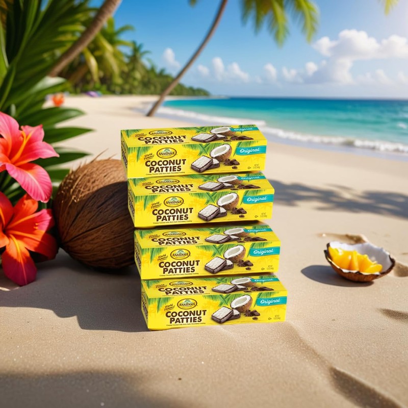 Coconut Patties, Chocolate, Oh Asis! Anastasia Coconut Patties Original, (4