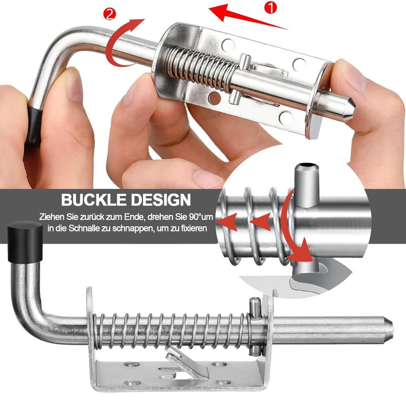 SKENGWEL Pack of 2 Spring Latch Gate Latch, 304 Stainless