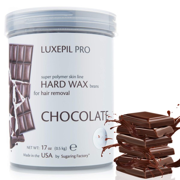 Chocolate Hard Wax Beads for Hair Removal - All-Natural Painless Wax for Face, Bikini, Armpit, Legs, Arms, Chest, Upper Lip - Easy to Use, Fast-Melting Body Wax - 17 oz