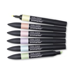 Winsor & Newton ProMarker Set, 6 Count, Pastel Tones