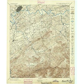 YellowMaps Knoxville TN topo map, 1:125000 Scale, 30 X 30 Minute, Historical, 1895, 20 x 16.8 in - Polypropylene
