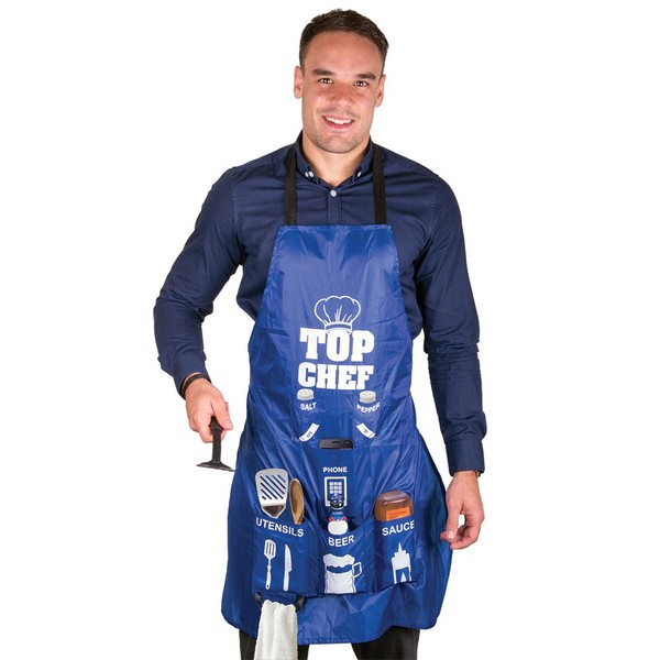 Fizz Creations Novelty Man Apron. Includes 6 Pockets for Utensils, Beer, Phone and More. Novelty Mens BBQ Apron.