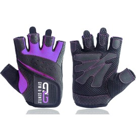 Gym & Gentle Women's Fitness Gloves - Protection for Women during Sports/Strength Sports/Cycling/Bodybuilding/Dumbbell Training/Gym (Purple, S)