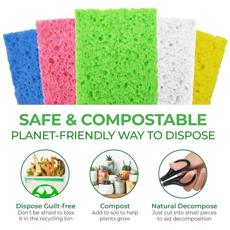 AIRNEX Biodegradable Compressed Cellulose Sponges - Pack of 32 Pop