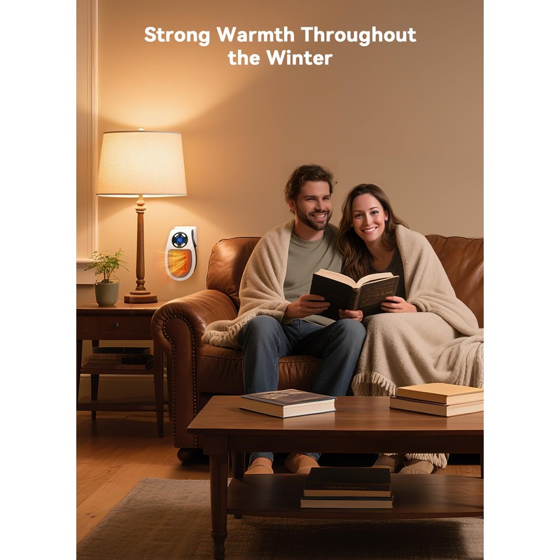 Plug in Small Space Heater for Indoor Use 450W, Wall