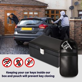 Faraday Box and Pouch for Car Keys - Large Rfid Keyless Signal Blocker Cage - Anti Theft Security Key Blocking Safe - Keep Thieves out of your Car