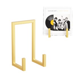YFEEN Records Storage Holder, Vinyl LP Gold Stand CD Display Frame,Metal Album Storage for Vinyl Records,2 Pack
