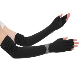 [HANDS UP MARKET] Arm Cover, UV Protection, Soy Fiber, Cool Contact, Arm Cover, Long Length, Sun Protection, UV Protection, Women's, Finger Cut Mesh, Breathable, Sunscreen, UV Care, For Driving,
