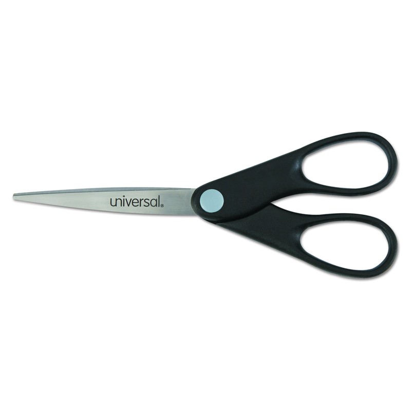 Universal 92008 Stainless Steel Office Scissors, 7" Long, Straight Handle,