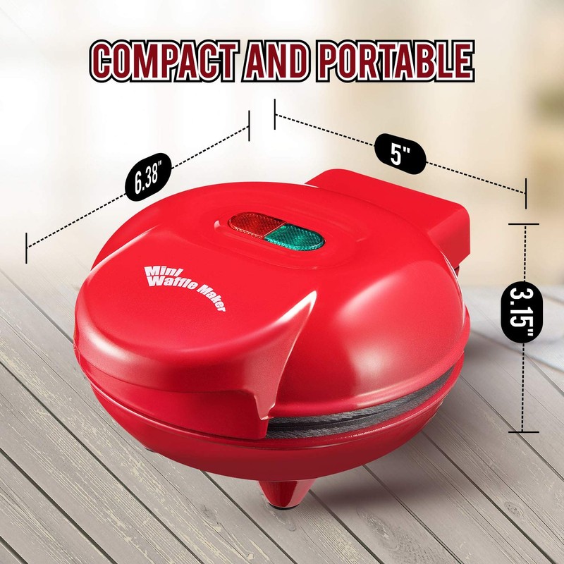 Burgess Brothers Mini Churwaffle Maker - Makes 4-Inch Waffles, Chaffles,