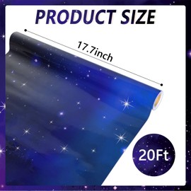 Qyeahkj Outer Space Bulletin Board Paper Roll Galaxy Bulletin Board Background Paper Fade Resistant Blue Night Sky Bulletin Board Decoration Poster Paper for Art Craft Classroom Supplies17.7in x 20ft